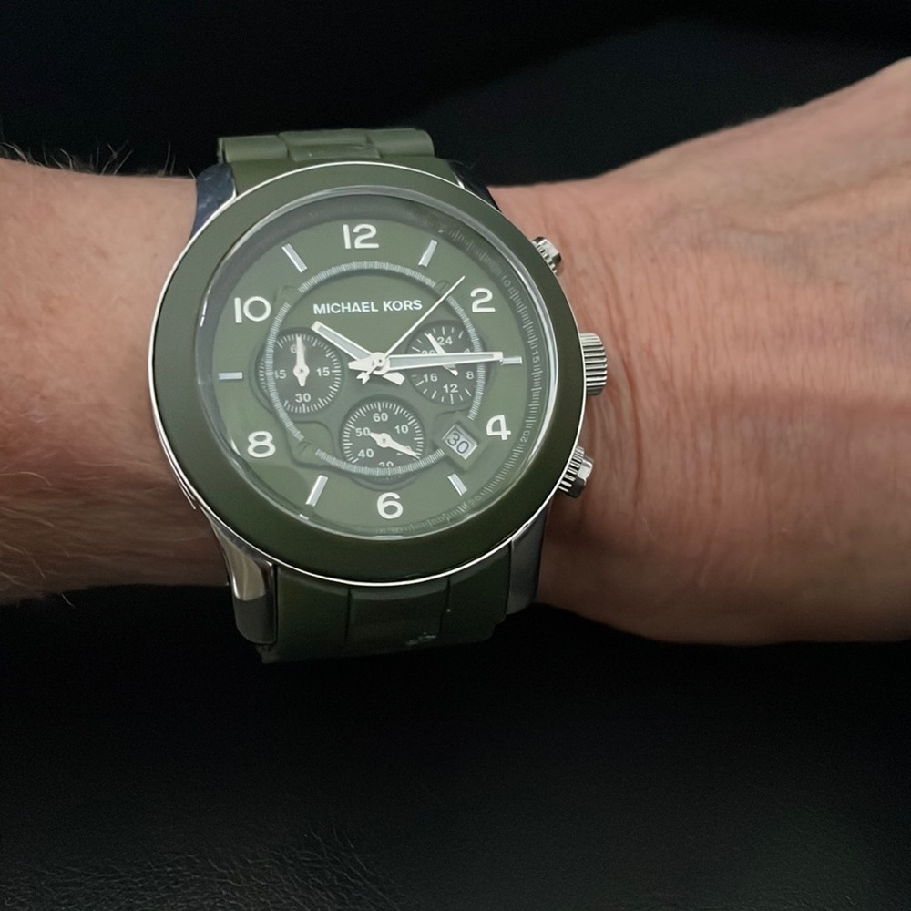 Micheal Kors Army Green watch- womens 40 MM face -worn with love